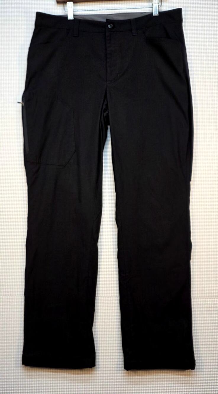 Eddie Bauer Men's Fleece Lined Tech‎ Pants 36x32 Black Hiking Outdoor Travex